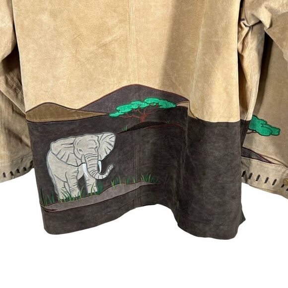 Vintage The Quacker Factory Leather Safari Zip Up Jacket - Picture 7 of 9